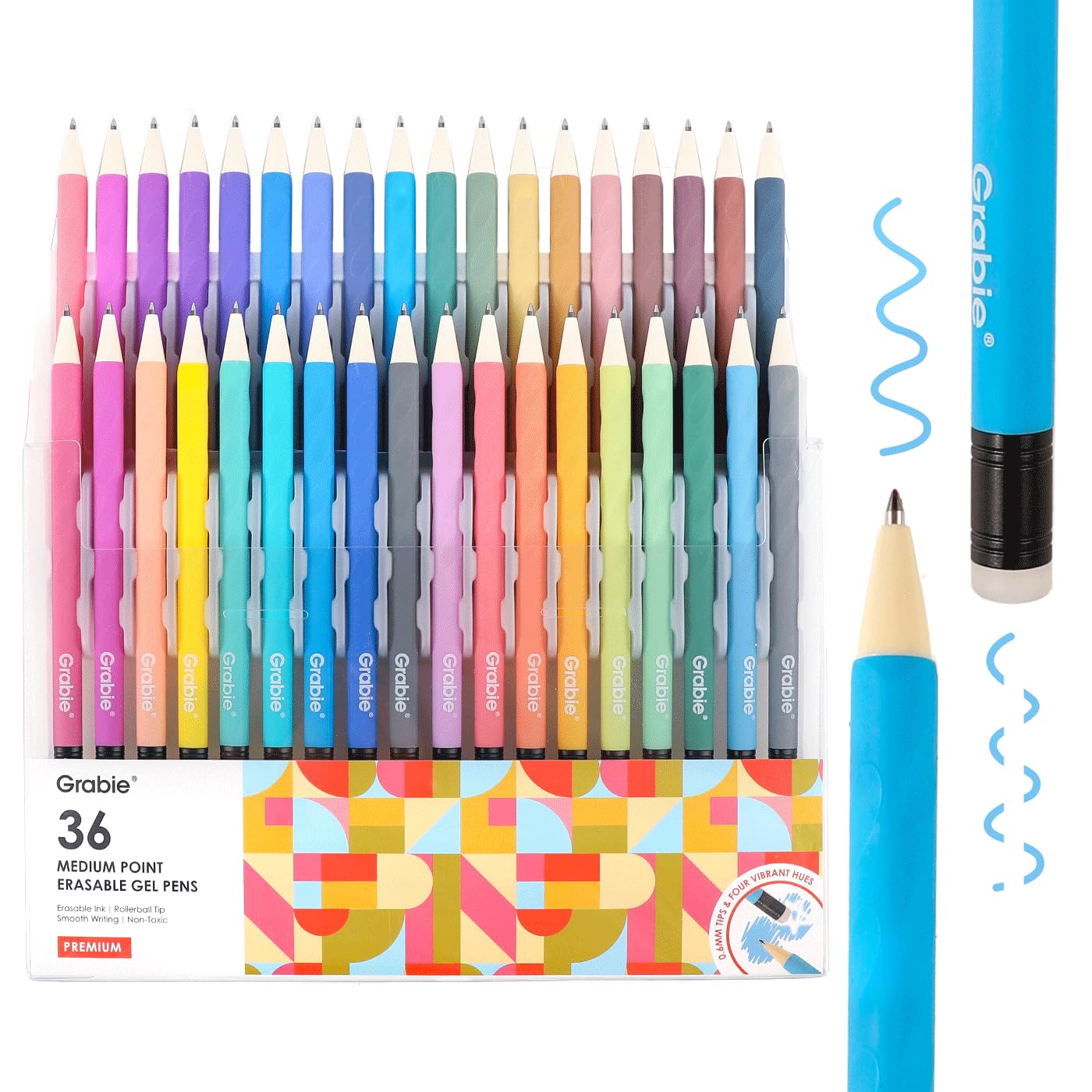 Grabie Erasable Gel Pens, Medium Point 0.7 mm Erasable Pens, Make Mistakes Disappear for Drawing Writing Planner, Pack of 9 Assorted Colors(Rustic Reverie)